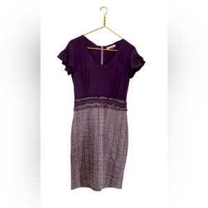 Rebecca Taylor Purple Tweed Skirt Dress Size 2